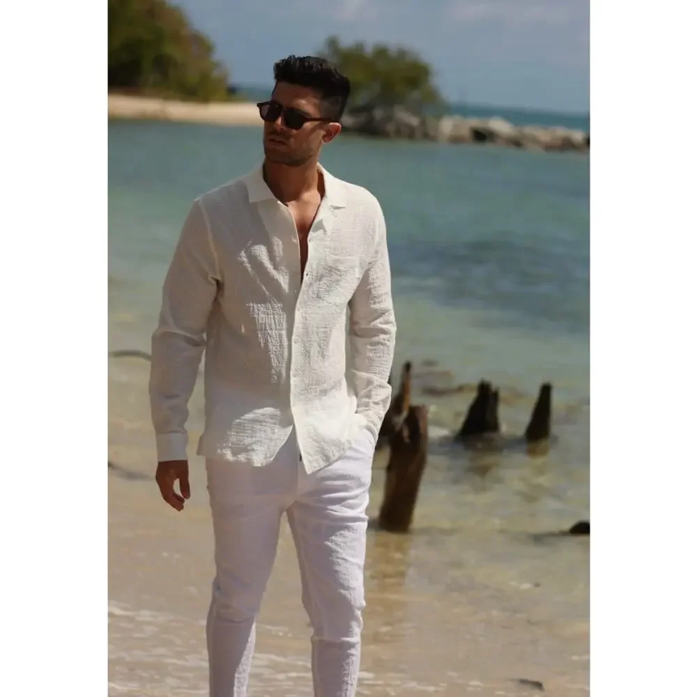 SALTY WEEKEND Mykonos Seersucker Pants White Sz XL $158 {A1}